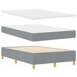 vidaXL Lit à ressorts avec matelas et banc Gris clair 120x200 cm Tissu