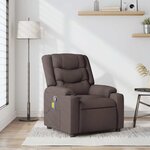 vidaXL Fauteuil de massage inclinable Marron foncé Tissu