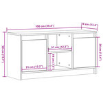 vidaXL Meuble TV avec LED blanc 100x34x50 cm bois d'ingénierie