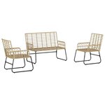 vidaXL Ensemble de salle à manger pour jardin 3 Pièces Noir  Anthracite