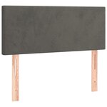 vidaXL Sommier à lattes de lit avec matelas LED Gris foncé 100x200 cm