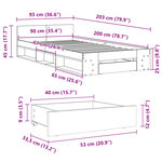 vidaXL Cadre de lit avec tiroir sans matelas chêne fumé 90x200 cm