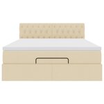 vidaXL Lit ottoman avec matelas crème 140x200 cm tissu