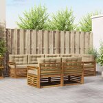 vidaXL Ensemble de canapés d'extérieur 7 pc Naturel et Beige