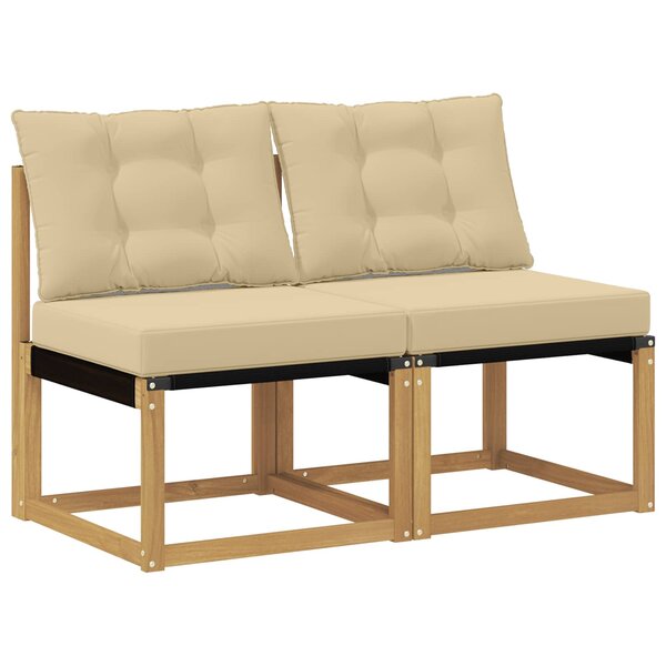 vidaXL 2 pc Sofa de milieu extérieur Blanc