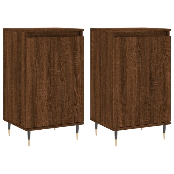 vidaXL Buffets 2 Pièces chêne marron 40x35x70 cm bois d'ingénierie