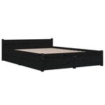 vidaXL Cadre de lit avec tiroirs Noir 140x190 cm