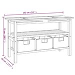 vidaXL Armoire de salle de bain et lavabos en marbre noir Teck massif