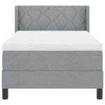 vidaXL Lit Box Spring avec matelas gris clair  100 x 200 cm  tissu