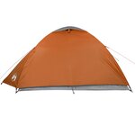 vidaXL Tente de camping à dôme 4 personnes gris et orange imperméable