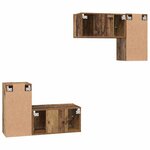 vidaXL Ensemble meuble TV 4 Pièces Bois ancien 60 x 30 x 30 cm