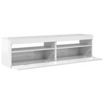 vidaXL Meubles TV 2 Pièces avec lumières LED Blanc brillant 75x35x40 cm