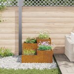 Jardinière vidaXL 80x80x60 cm en acier résistant aux intempéries