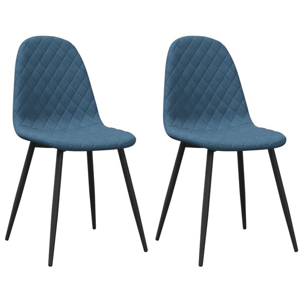 vidaXL Chaises à manger lot de 2 Bleu Velours