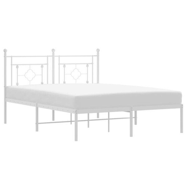 vidaXL Cadre de lit métal sans matelas et tête de lit blanc 140x190 cm