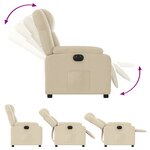 vidaXL Fauteuil inclinable électrique Crème Tissu