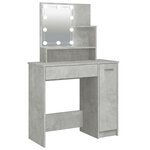 vidaXL Coiffeuse avec LED Gris béton 86 5x35x136 cm