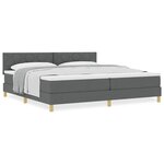 vidaXL Lit boxspring avec matelas Gris foncé 200 x 200 cm tissu