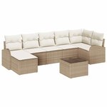 vidaXL Ensemble de canapé de jardin 8 Pièces Beige Poly rotin