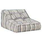 vidaXL Pouf modulaire Gris rayé Tissu
