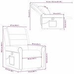 vidaXL Fauteuil inclinable de massage Taupe Tissu