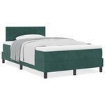Lit Box Spring vidaXL avec Matelas Vert Foncé Petit Double Velours