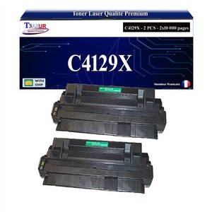 T3AZUR -2x Toners compatibles avec HP C4129X (29X) pour HP LaserJet 5000 5000DN 5000GN 5000N 5000TN 5100 5100DTN 5100TN