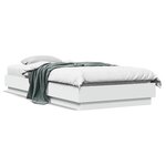 vidaXL Cadre de lit sans matelas blanc 100x200 cm bois d'ingénierie