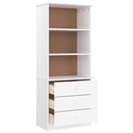 vidaXL Bibliothèque et tiroirs ALTA blanc 60x35x142 cm bois massif pin
