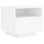 vidaXL Armoires de chevet avec lumières LED 2 Pièces blanc 40x39x37 cm
