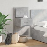 vidaXL Table de chevet murale avec lumières LED gris béton