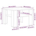 vidaXL Table basse Blanc 60x60x42 cm Bois d’ingénierie