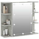 vidaXL Armoire à miroir avec LED Gris béton 70x16 5x60 cm