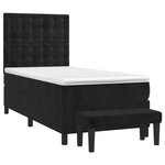 vidaXL Sommier à lattes de lit avec matelas Noir 100x200 cm Velours