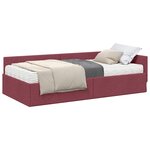 vidaXL Cadre de lit d'angle avec matelas 2 pc Bordeaux 90 x 200 cm