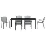 vidaXL Set de salle à manger de jardin 7 pièces en acier anthracite