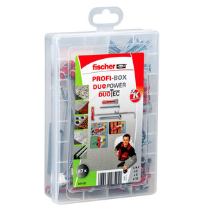 Fischer ensemble de chevilles avec vis profi-box duopower/duotec 87pcs