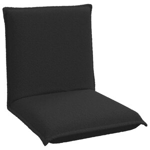 vidaXL Fauteuil de sol ajustable Noir Tissu en laine de mouton
