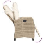 vidaXL Ensemble à manger de jardin et coussins 3 Pièces Beige poly rotin