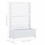 vidaXL Jardinière avec treillis 100x43x142 cm PP Blanc