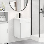 vidaXL Meuble de salle de bain avec robinet Blanc 42 x 40 x 74 5 cm