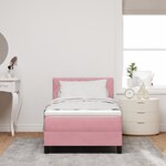 Lit tapissier vidaXL avec matelas et LED Rose 90x200 cm Velours