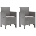 vidaXL Ensemble jardin 3 pièces avec coussins gris clair en poly rotin