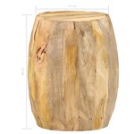vidaXL Tabouret tambour Bois de manguier solide