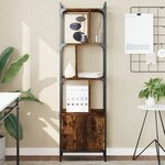 vidaXL Bibliothèque avec porte chêne fumé 44 5x30x154 5 cm