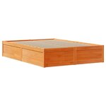 vidaXL Cadre de lit et tête de lit cire marron 160x200 cm bois de pin