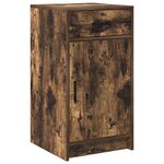 Ensemble de coiffeuse 3 pièces vidaXL avec éclairage en chêne fumé  en bois d'ingénierie