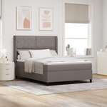 Lit Box Spring vidaXL avec matelas et LED Taupe 160x200 cm Tissu