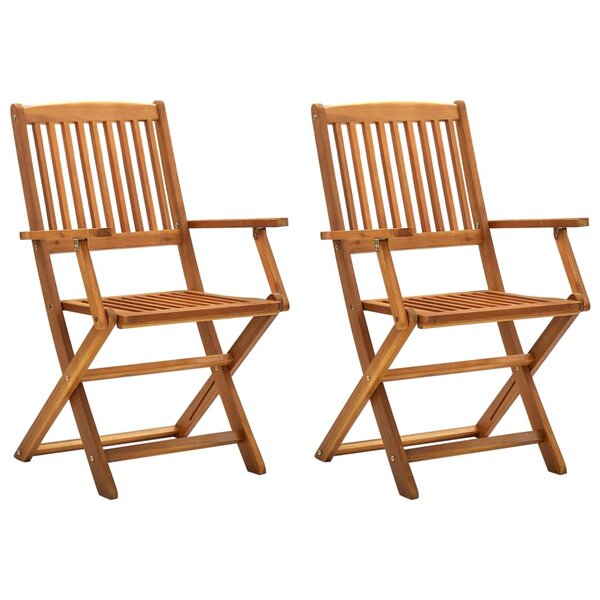 vidaXL Chaises pliables d'extérieur lot de 2 Bois d'acacia solide
