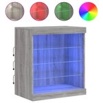 vidaXL Buffet avec lumières LED sonoma gris 60 5x37x67 cm